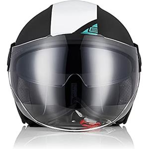 ORIGINE Casco Jet Moto Casco Aperto Scooter con Doppia Visiera Omologato ECE (NEXT WHITE-BLUE-BLACK,L)