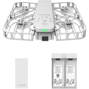 HOVERAir X1 Telecamera Auto-Volante, Video HDR con Drone Tascabile, Decollo sul Palmo, Percorsi di Volo Intelligenti, Follow-me Action Camera con Controllo a Mani Libere, Bianco (Combo)