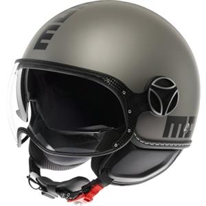 MOMO Design MOMODESIGN - FGTR EVO E2206, Casco Jet con Visiera Parasole, Casco Aperto per Moto e Scooter, per Uomo e Donna, Titanio Opaco/Nero, XL
