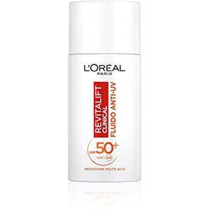 L'Oreal Paris L'Oréal Paris Fluido Anti-UV Revitalift Clinical, SPF 50+, Protezione Molto Alta, Con Vitamina C Antiossidante, 50 ml