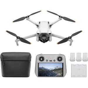 DJI Mini 3 Fly More Combo (con DJI RC) - Mini drone con fotocamera leggero e pieghevole con video in 4K HDR, autonomia di 38 minuti, Riprese verticali native e funzioni intelligenti