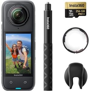 Insta360 X4 Pack Protezioni Lenti Premium - Action Cam 360° 8K Impermeabile, Video Grandangolari in 4K, Effetto selfie stick invisibile. Protezioni Lenti Rimovibili