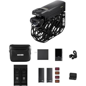 HOVERAir X1 PROMAX Action Cam Volante, drone 8K pieghevole con 10+ Modalità di Volo Completamente Automatiche, 42 KM/H Velocità di Follow, Vola Ovunque con OmniTerrain(Combo Ciclismo)