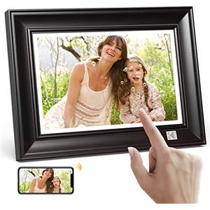 KODAK Cornice Digitale WiFi Cornice Foto Digitale 10 pollici, FHD 1920*1200 Touchscreen, Cloud Cornice Elettronica in Legno con Memoria da 32GB, Condivisione di Foto, Video e Musica via E-mail o App