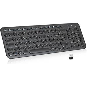 cimetech Tastiera wireless, Layout Italiano QWERTY, 2.4G tastiera USB per computer con tastierino numerico e tasti ergonomici per computer, PC, laptop, tablet, desktop, Android Smart TV