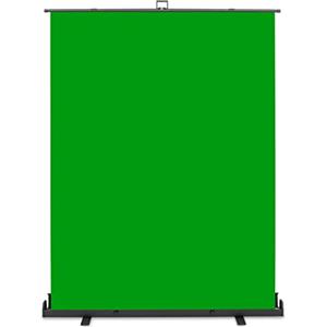 Walimex Pro Roll-Up Panel 165x220 cm green screen con supporto I portatile, sfondo fotografico indipendente per studio fotografico, video chat e streaming I effetto chromakey I scatola di metallo