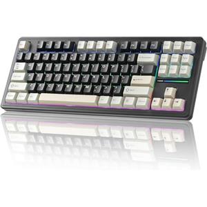 YUNZII YZ87 Guarnizione Tastiera Meccanica, Tastiera di gioco intercambiabile calda senza fili TKL con imbottitura a 4 strati (nero)