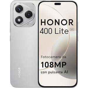 HONOR 400 Lite Smartphone 5G Dual SIM NFC, 8GB RAM 256GB Memoria, 108MP con pulsante AI telefono Android 15, 6.7 pollici AMOLED Eye-Care Display, 5230 mAh,IP64&SGS, Velvet Gray [Versione italiana]