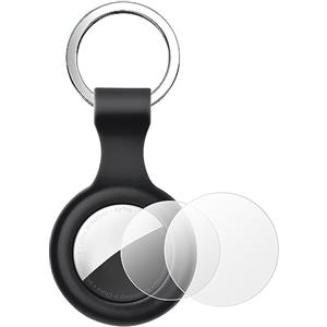 AXFEE Portachiavi AirTag, Portachiavi in silicone, Localizzatore di Chiavi AirTag Portatile per Zaini e Animali Domestici, per Cover Protettiva per Tracker per AirTag, Forte il Segnale GPS-Nero