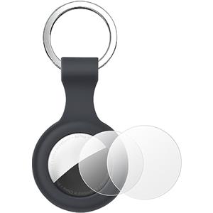 AXFEE Portachiavi AirTag in Silicone - Localizzatore di Chiavi Portatile per Zaini e Animali Domestici, Cover Protettiva per Tracker con Forte Segnale GPS - Grigio