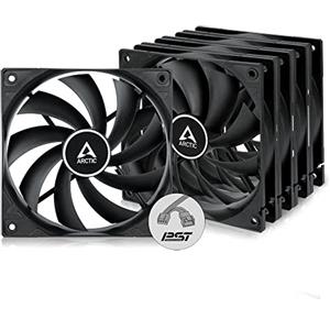 ARCTIC F12 PWM PST (5 Pezzi) - 120 mm PWM PST Ventola PC, Basso Rumore, PWM Sharing Technology PST, 200-1350 RPM, 0,3 Sone - Nero