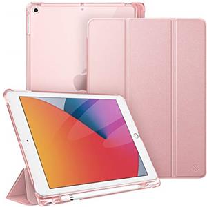FINTIE Custodia per iPad 10.2 Pollici 9a / 8a / 7a Generazione (2021 2020 2019) con Built-in Pencil Holder - Sottile Leggero Semi-Trasparente Cover Case con Auto Sveglia/Sonno, Oro Rosa