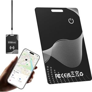 AIYATO Smar Wallet Tracker Tag Card - 1.5mm Localizzatori GPS Compatibile con Apple Dov'è (Solo iOS 14.5+), Ricarica Wireless, Impermeabile, Localizzatori Bluetooth per Portafoglio, Borse, Bagagli