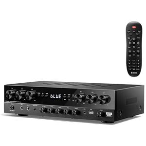 Donner Amplificatore Hi-Fi a 6 canali con potenza massima di 1000 W con Bluetooth 5.3, USB, FM, 2 ingressi microfono, eco, RCA, ingresso fibra/coassiale per casa, karaoke, MAMP6