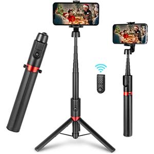 SMALLRIG Treppiede Portatile per Selfie Stick con Telecomando Bluetooth Estensibile da 300 mm a 1300 mm Treppiede Leggero da Viaggio per Streaming Live, Trucco per Tutti i Telefoni - 3375B