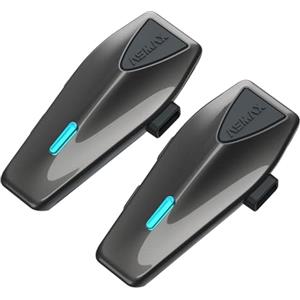ASMAX S1 Interfono Moto, Comunicazione Bluetooth con Controllo Vocale, Interfono Mesh per 8 Piloti, Ricarica Rapida/Universale/Cancellazione del Rumore/IP67 Impermeabile (Grigio-Due)