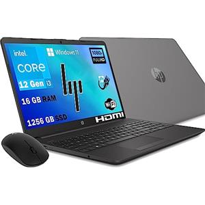 HP Notebook i3 250 G9 Grey Portatile Display Led 15.6" FHD Cpu Intel core i3-1215U 12Th Gen Fino a 4,4Ghz /Ram 16Gb DDR4 /SSHD M2 1250GB /Vga Intel UHD/Hdmi Lan Wifi Bt/Windows 11 Pro/Mouse Wifi