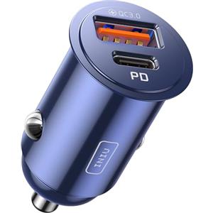 INIU Carica Batteria per Auto, 60W Total Presa Accendisigari USB C PD & QC 3.0 Fast Charging Caricabatterie, Caricatore Auto Compatibile con iPhone 16 15 14 13 12 Pro Max iPad Samsung S23 Tablet, Blu