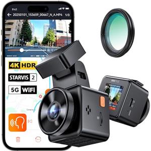 VANTRUE 4K HDR Dash Cam Auto E1 Pro 2160P Mini Dashcam, 5GHz WiFi GPS, STARVIS 2, CPL, Comandi Vocali e APP, Parcheggio 24/7 Telecamera auto, Visione Notturna 2.0, LTE Remoto Opzionale, 1.54", Max 1TB