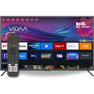 BSL BEAUTIFUL SOUND LINE BSL-40T2SV VIDAA Smart TV 40 pollici | WiFi | RJ45 | Risoluzione Full HD 1920X1080p | USB | DVBT2/S2 e Ci | Compatibile con Youtube, Netflix, Disney +, Dazn, Prime | HDMI
