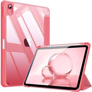 FINTIE Custodia per iPad (A16) 11ª Gen 11" (2025)/iPad 10ª Gen 10.9" (2022) con Portapenne - Sottile Leggero Trasparente Cover Posteriore con Bordo in TPU Morbido Auto Sveglia/Sonno, Pink