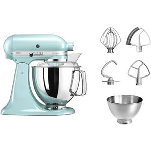 Kitchenaid Planetaria - Artisan - Robot da Cucina con testa inclinabile e 7 accessori - 4.8 L - Impastatrice - Color Ghiaccio