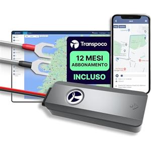 Transpoco 4G GPS Tracker per Auto, Tracker in Tempo Reale, con SIM e Piano 30 Giorni, GPS per Bici, Flotte e Altro, Batteria integrata 300 mAh, Avvisi Antifurto, Piano di 12 Mesi, Supporto UE (GS900)