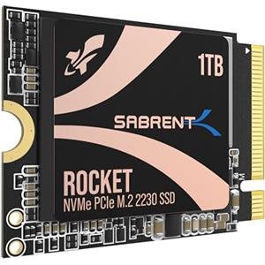 SABRENT SSD 1TB, SSD Interno, SSD NVMe PCIe 4.0 M.2 2230, Gen 4, 4750 MB/s, Compatibile con Steam Deck, ROG Ally, Surface Pro, PC, NUCs e Laptop, fino a 800.000 IOPS, Rocket 2230 (SB-2130-1TB)