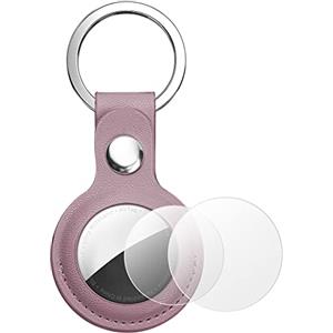 AXFEE Portachiavi AirTag, Portachiavi in Pelle, Localizzatore di Chiavi AirTag Portatile per Zaini e Animali Domestici, per Cover Protettiva per Tracker per AirTag, Forte il Segnale GPS-Rosa Oro