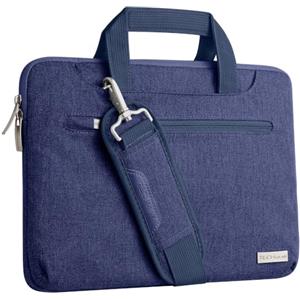 TECHGEAR Custodia per Computer Portatili da 14"- 14.6" Pollici, Custodia Borsa Portatile Multifunzionale con Tracolla Regolabile, Cinghia per Bagagli e impugnature Rimovibili - Blu