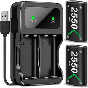 ALEEMTRY Batteria per Controller Xbox, Pacchetto Batterie con Grande Capacità da 2550mAh Ricaricabili per Una Durata di Gioco di 25 Ore, Batterie per Controller Xbox Series X/S/Xbox One/Xbox One S/X/Elite