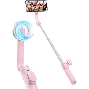 Spigen Treppiede Smartphone Bastone Selfie Compatibile con MagSafe Wondersnap MagFit S570W, Selfie Stick Bluetooth con Telecomando per iPhone, Galaxy, Pixel, Xiaomi, GoPro etc - Misty Pink