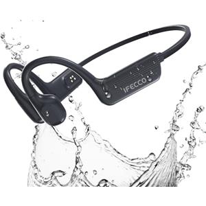 I love e iFecco IFECCO Cuffie Conduzione Ossea Nuoto,IP68 Impermeabili Auricolari Subacquee per Piscina Bluetooth 5.4 con Lettore MP3 da 32G,Wireless Auricolari per Ciclismo Corsa Surf