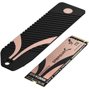 Sabrent SSD 2TB, SSD interno, SSD NVMe PCIe M.2 2280, Disco a stato solido ad alte prestazioni, Gen 4, Lettura fino a 7000 (MB/s), Rocket 4 Plus con dissipatore incluso (SB-RKT4P-PSHS-2TB)