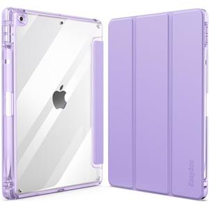 EasyAcc Custodia Cover Compatibile con iPad 9a Generazione 2021/iPad 8a Gen 2020/iPad 7a Gen 2019, Cover con Funzione Auto Wake Up/Sleep,con Pencil Holder,Viola chiaro