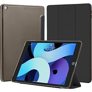 4UBonLife Custodia per iPad 9a/8a/7a Generazione 10,2 Pollici 2021/2020/2019, Smart Cover Protettiva Rigida Custodia Sottile e Leggero con Retro Traslucido per iPad 7/8/9, Nero