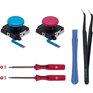 Wigearss 3D Sostituzione Joystick Analogico, Analog Stick e Kit di Strumenti di Riparazione per Nintendo Switch/Switch OLED Joy-con Controller/Switch Lite Controller