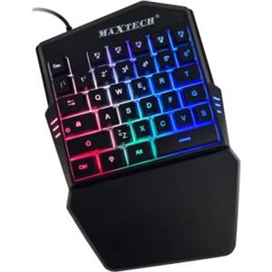 Antech Tastiera Gamer Gaming una mano 35 tasti retroilluminazione luce RGB LED cavo USB