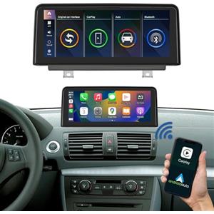 Road Top 10,25 pollici autoradio, Senza fili CarPlay/Android Auto/Mirrorlink per BMW Serie 1 E81/E82/E87/E88 2004-2008 anno con sistema CCC, navigazione GPS Touchscreen