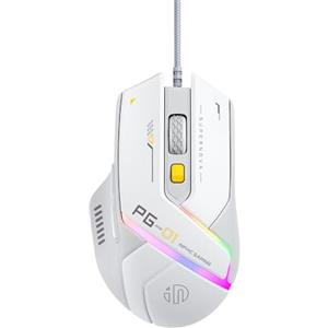 Uineer Mouse gaming con cavo, 12800 DPI regolabili, 6 pulsanti programmabili, 12 mouse RGB traspiranti, mouse ottico da gioco USB ergonomico per PC, laptop e desktop (bianco)