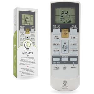 Wellclima Telecomando Universale per condizionatori Fujitsu - General, Pompa di Calore, Inverter, pronto all'uso in pochi secondi, Compatibile con tutti i modelli, non funziona su altre marche