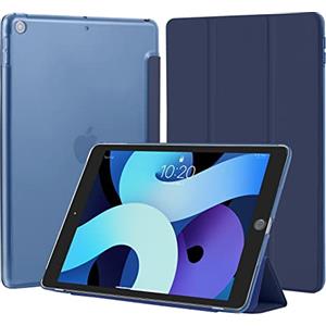 4UBonLife Custodia per iPad 9a/8a/7a Generazione 10,2 Pollici 2021/2020/2019, Smart Cover Protettiva Rigida Custodia Sottile e Leggero con Retro Traslucido per iPad 7/8/9, Blu Scuro
