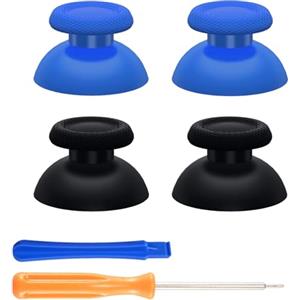 eXtremeRate Analogici Ricambio per ps5 Controller Joystick,Levette Analogiche Thumbstick per ps4 Slim PRO Joypad, 2 Paia, Blu&Nero