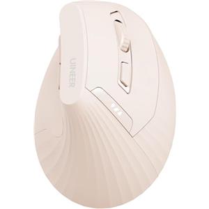 Uineer Mouse verticale wireless, mouse bluetooth (2,4 G+BT4.0/BT5.0),con Indicatore di Batteria, Ergonomico per il Comodo e la Riduzione dello Stress al Polso, Ideale per l'uso a Casa,Ufficio(rosa)