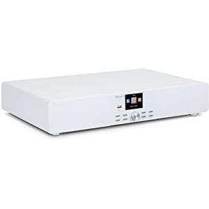 AUNA Stealth Base - Connect Soundbase, 2x15 W + 30 W RMS, Radio Web/DAB+/FM, Bluetooth, AirMusic Control App, Display LC da 2,8", Porta USB, Ingresso Line, Bianco