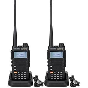 Retevis RA685 Walkie-Talkie Dual Band, Professionale Ricetrasmittente Lungo Raggio,Versione Aggiornata di RT5R, DTMF, Ricetrasmettitore Ricaricabile per Emergenza All'aperto, Caccia (Nero, 2 Pezzi)