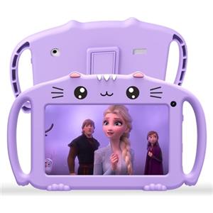 ascrecem Tablets 7 Pollici Tablet Bambini Android Tablet per Bambini con WiFi Bluetooth Controllo Parentale Quad Core 2GB RAM 32GB ROM Giochi Educativi Preinstallati 3 a 14 anni Ragazza (Viola)