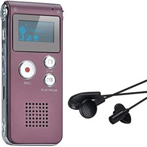 COVVY Portable Digital Voice Recorder Registratore Audio Audio Registratore Digitale LCD Lettore MP3-8GB (Wine red)