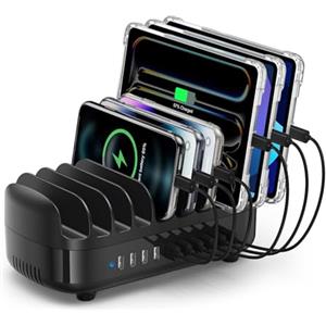 ORICO 120W Stazione di Ricarica Multi-Dispositivo, Aggiornamento 10 Porte USB con Ventola Raffreddamento - Compatibile con iPhone, iPad, Telefoni Android e Tablet