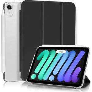 4UBonLife Custodia per iPad Mini 7ª Generazione 2024 (A17 Pro) / Mini 6ª Generazione 2021 8,3 Pollici, Cover Protettiva Rigida Sottile, Cover Posteriore Opaca Traslucida per iPad mini 6 7, Nero